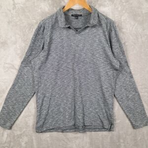 Robert Barakett‎ Polo Shirt Top Johnny Collar Mens Sz L Long Sleeve Made In Peru